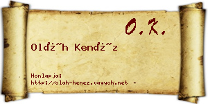 Oláh Kenéz névjegykártya
